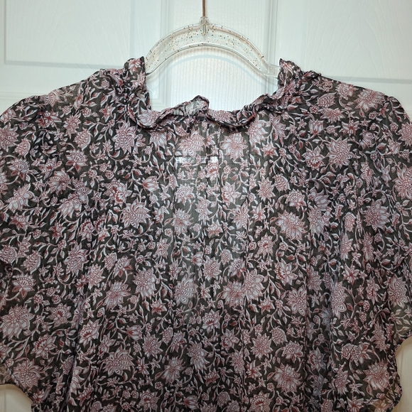 Anthropologie V-Neck Flutter-Sleeve Blouse size XL - Picture 8 of 12